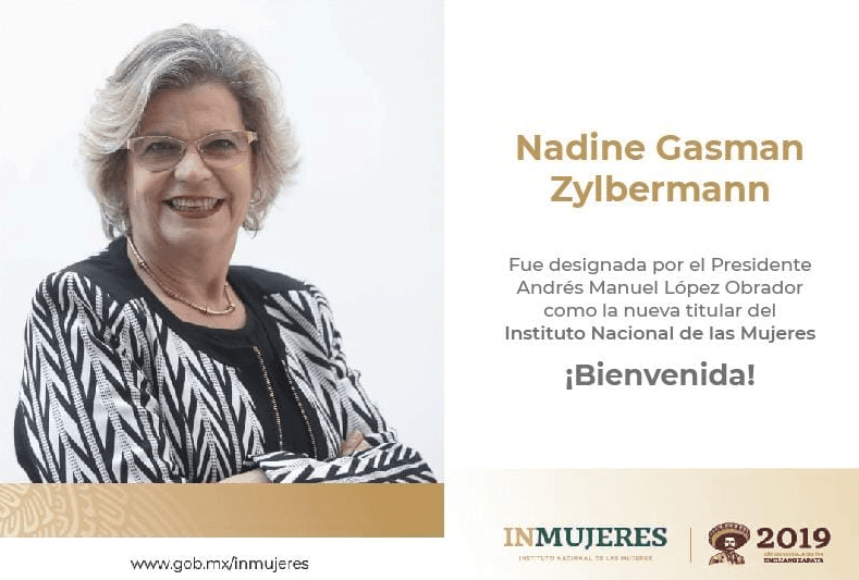 Anuncia AMLO que Nadine Gasman es la nueva titular del Inmujeres