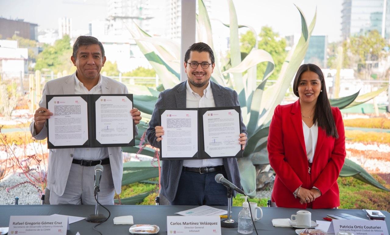 Firma de convenio entre Infonavit y Seduvi CDMX