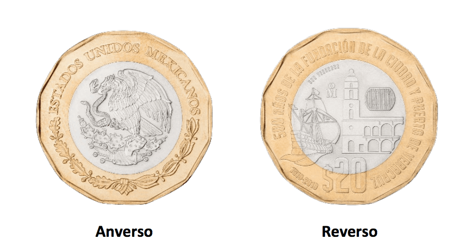 Moneda conmemorativa de los 500 años del Puerto de Veracruz