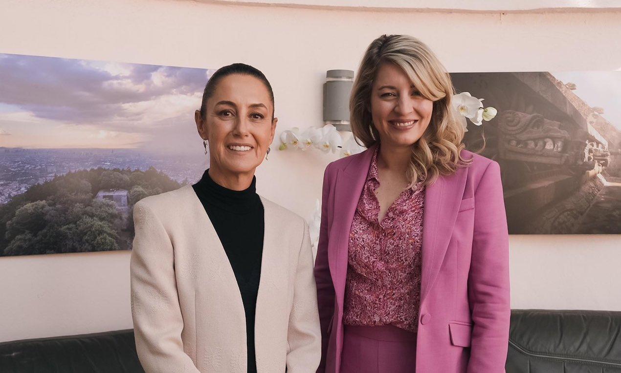 Claudia Sheinbaum y Melanie Joly / @Claudiashein