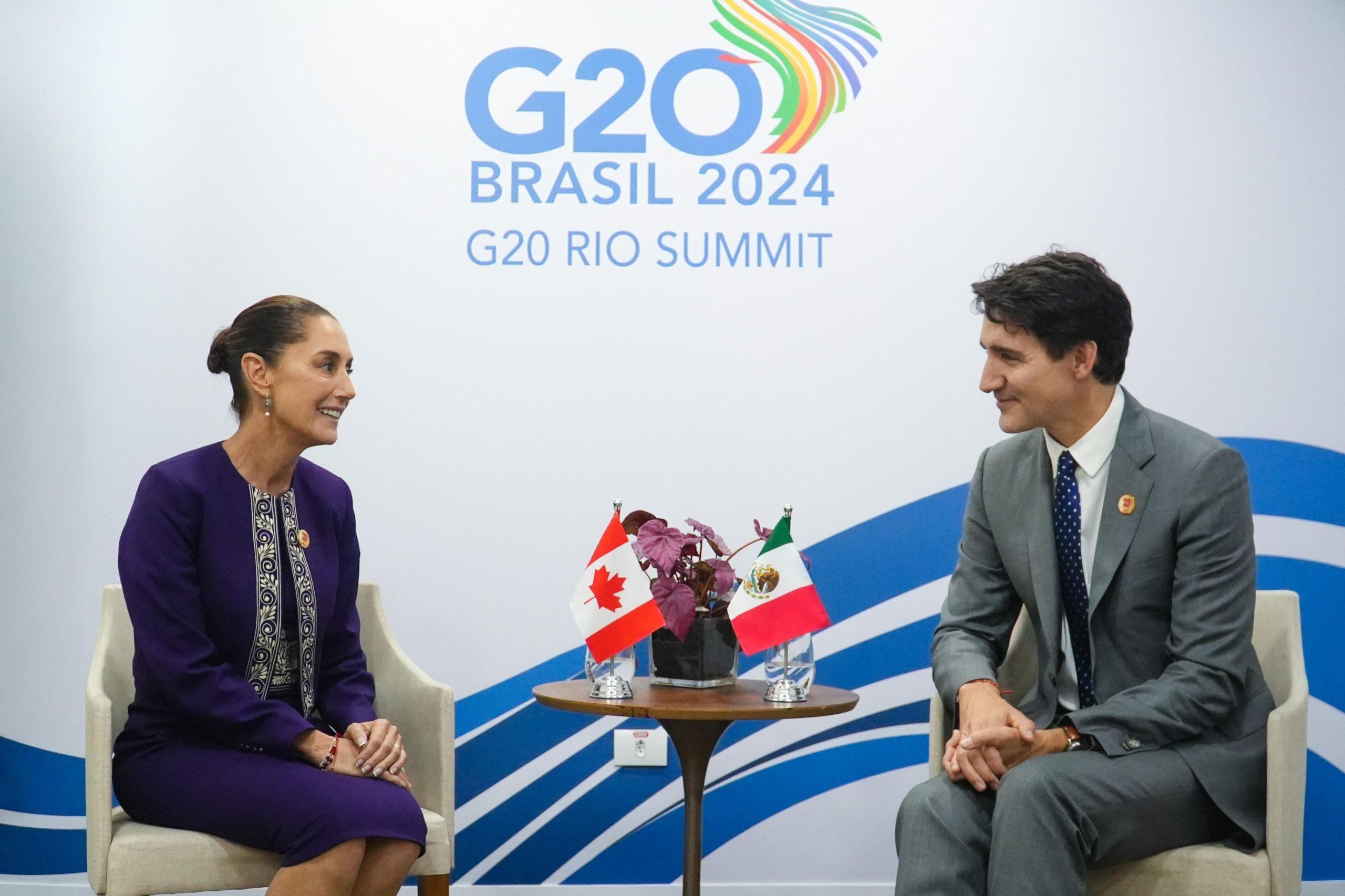 Claudia Sheinbaum y Justin Trudeau / @Claudiashein