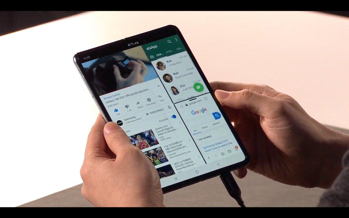 Samsung devela el Galaxy Fold, un teléfono con pantalla plegable