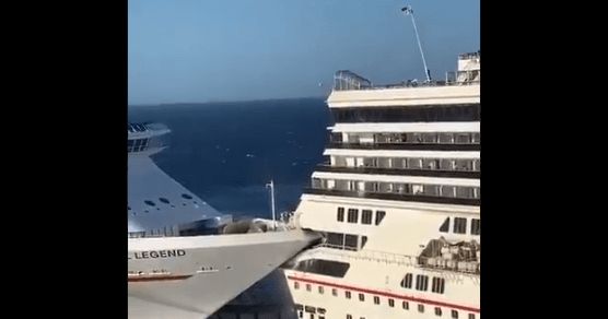 Chocan cruceros en Cozumel; no se reportan lesionados (VIDEO)