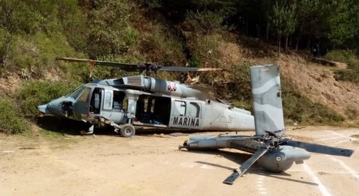 Cae helicóptero de la Semar en Veracruz; muere un policía estatal