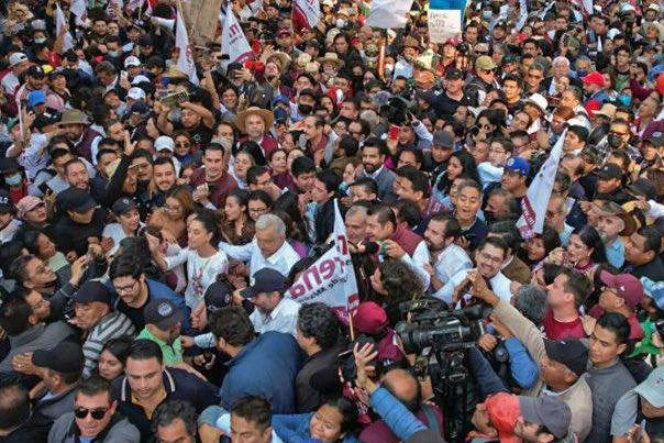 Marcha en apoyo de Andrés Manuel López Obrador